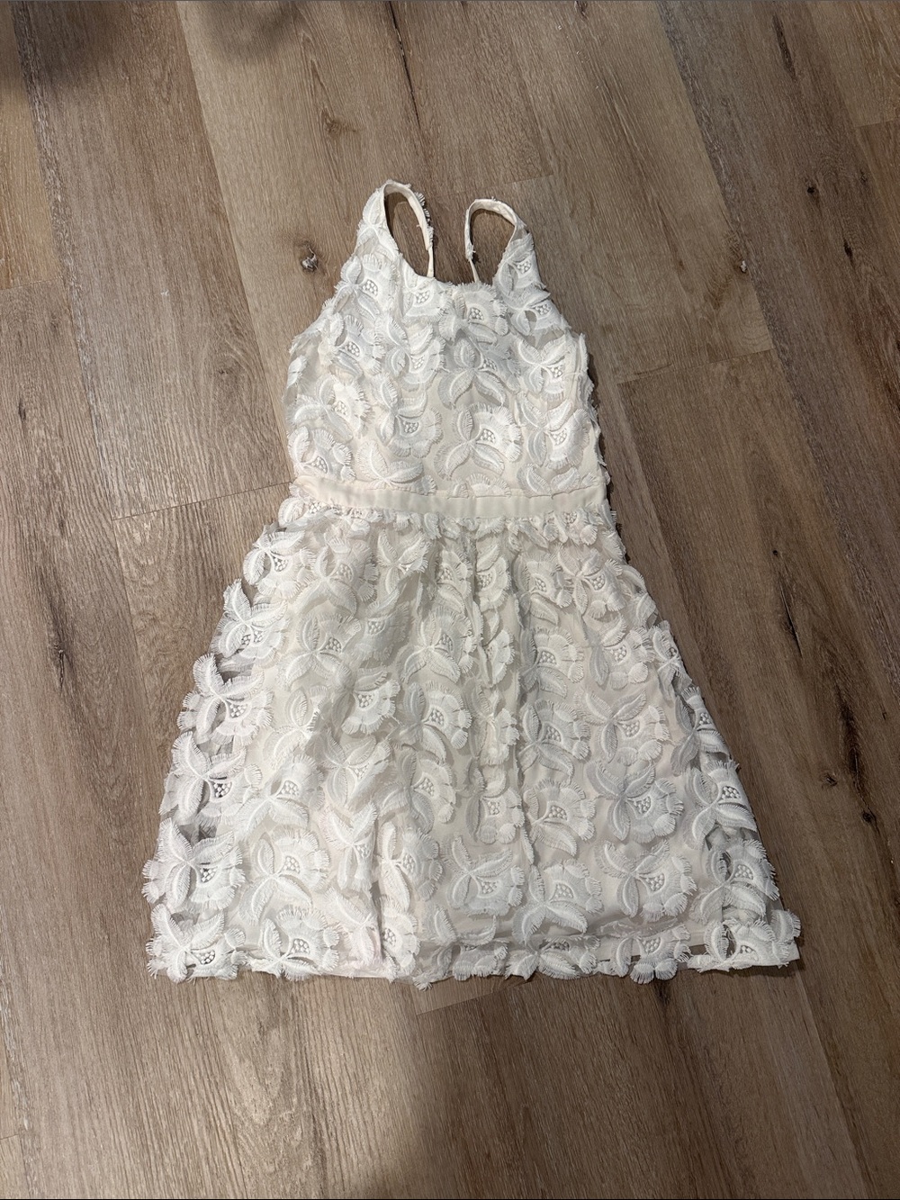 Express Cream Floral Lace Dress